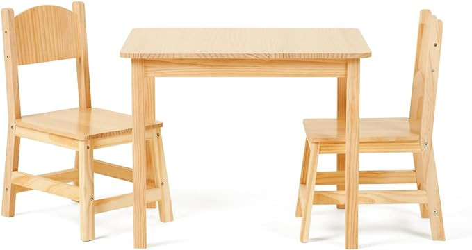 OOOK Solid Wooden Toddler Table and Chair Set, Stable and Sturdy, Easy to Clean Material, Kids Ta... | Amazon (US)