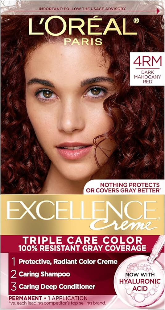 L'Oreal Paris Excellence Cr\u00e8me Permanent Hair Dye, Triple Care Hair Color with Hyaluronic Ac... | Amazon (US)