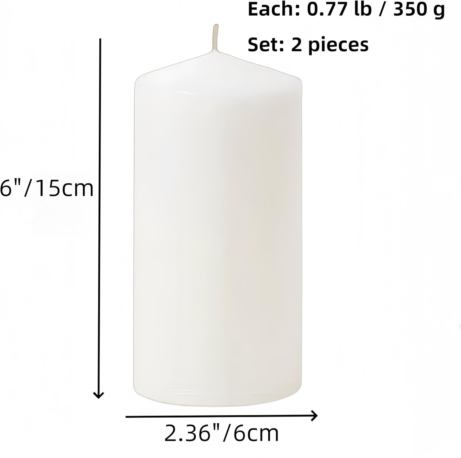 White Pillar Candle Set - 2 Unscented Decorative,Parties, Large Candles, White Candle Columns, Co... | Amazon (US)