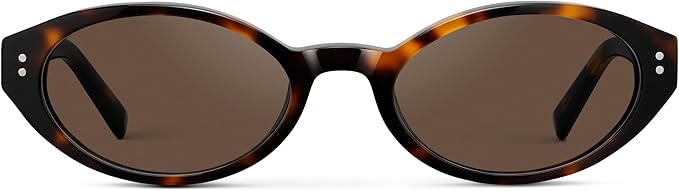 WearMe Pro Esme Women's Sunglasses, Slim 90s-Inspired Curved Oval Frame | Amazon (US)