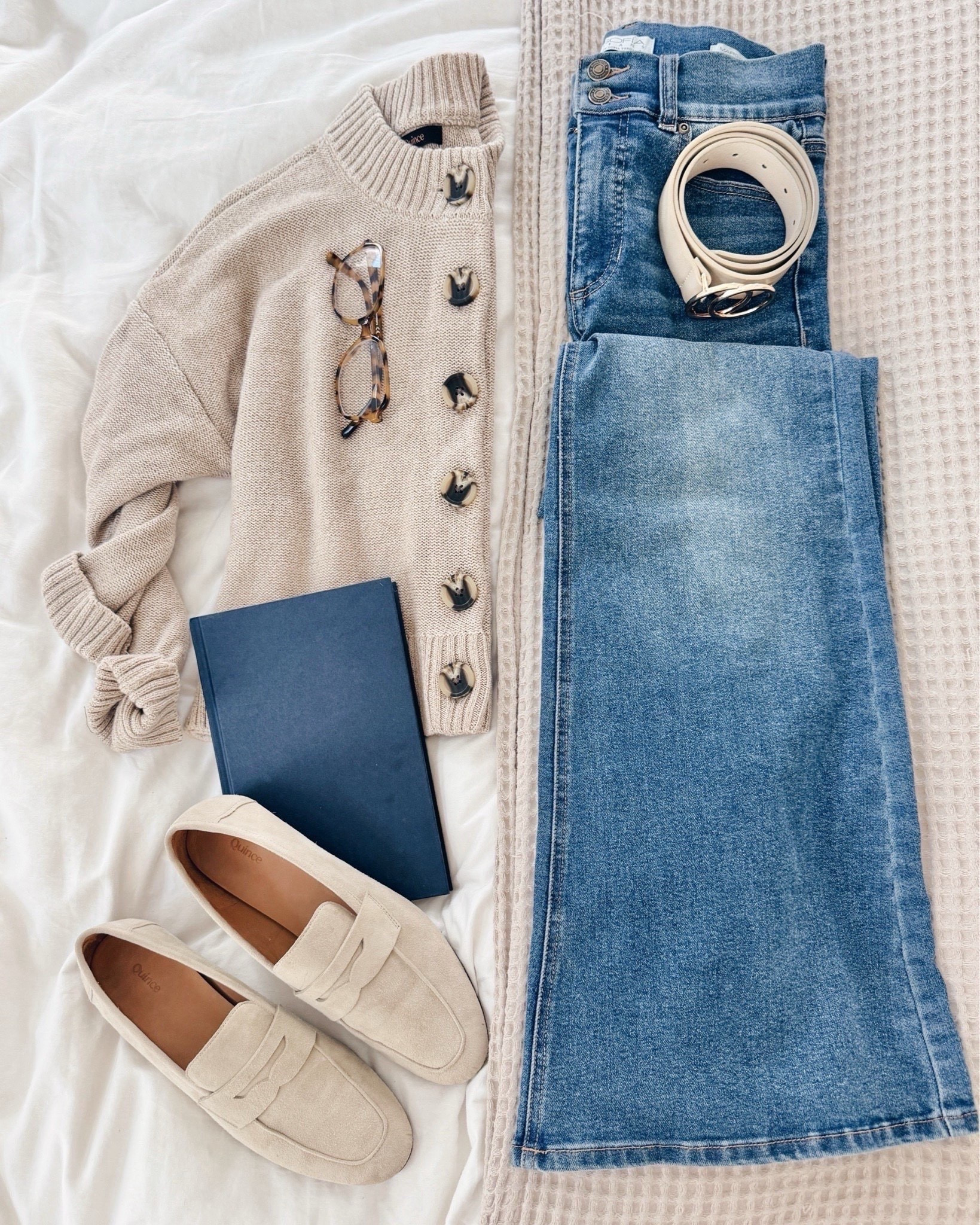 Everyday casual outfit idea. Xs organic cotton cardigan. Loafers true to size - medium to narrow feet only imo. Similar jeans linked. 

#LTKTall #LTKOver40 #LTKootd