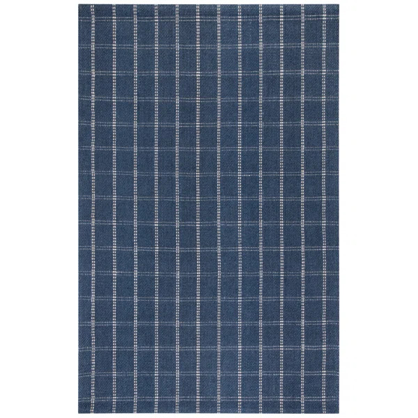 Tamworth Lauren Ralph Lauren Hand Woven Wool/Viscose Plaid Rug in Navy | Wayfair North America