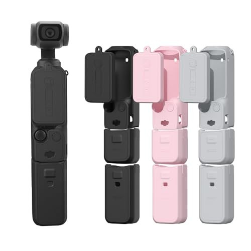 BRDRC Pocket 3 Silicone Cover, Protective Case Lens Protector Scratch-Resistant Sleeve Skin Compatible with DJI OSMO Pocket 3 Creator Combo Accessories(Black) | Amazon (US)