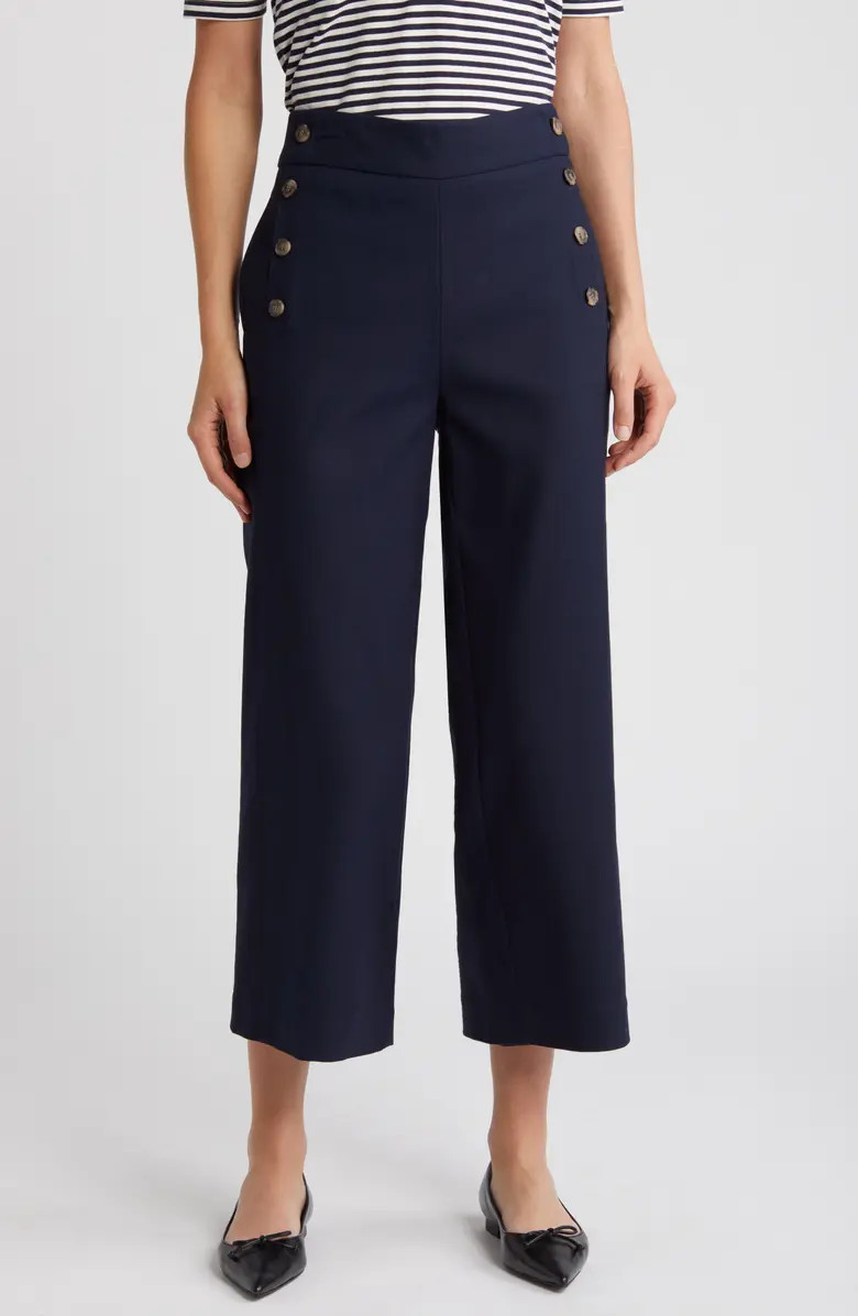 FRAME Sailor Snap Crop Trousers | Nordstrom | Nordstrom