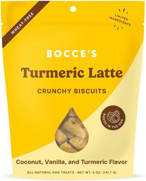 Bocce's Bakery Turmeric Latte Coconut, Vanilla & Turmeric Dog Treats, 5-oz bag | Chewy.com