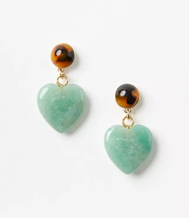Heart Drop Earrings | LOFT
