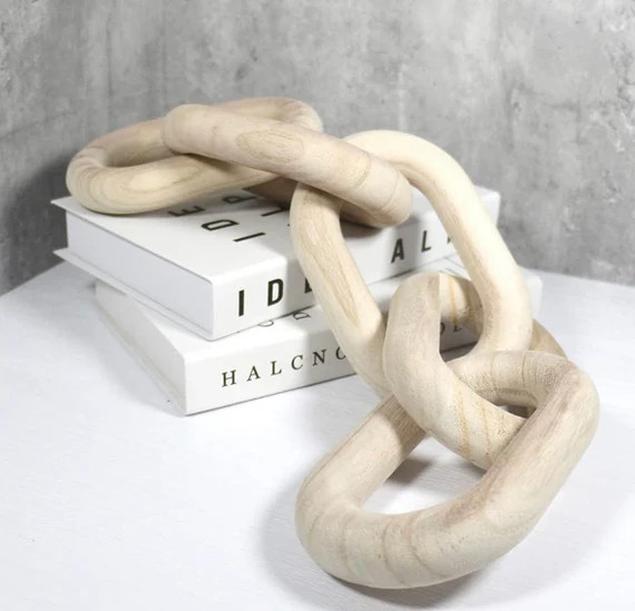 Wood Chain Link Decor Hand Carved Decorative Wood Chain 5 | Etsy | Etsy (US)