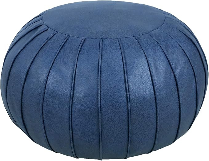 Thgonwid Unstuffed Handmade Pouf Footstool Ottoman Faux Suede Poufs 23" x 14" -Round Floor Cushio... | Amazon (US)