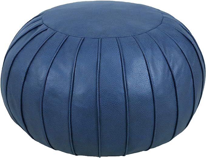 Thgonwid Unstuffed Handmade Pouf Footstool Ottoman Faux Suede Poufs 23" x 14" -Round Floor Cushio... | Amazon (US)