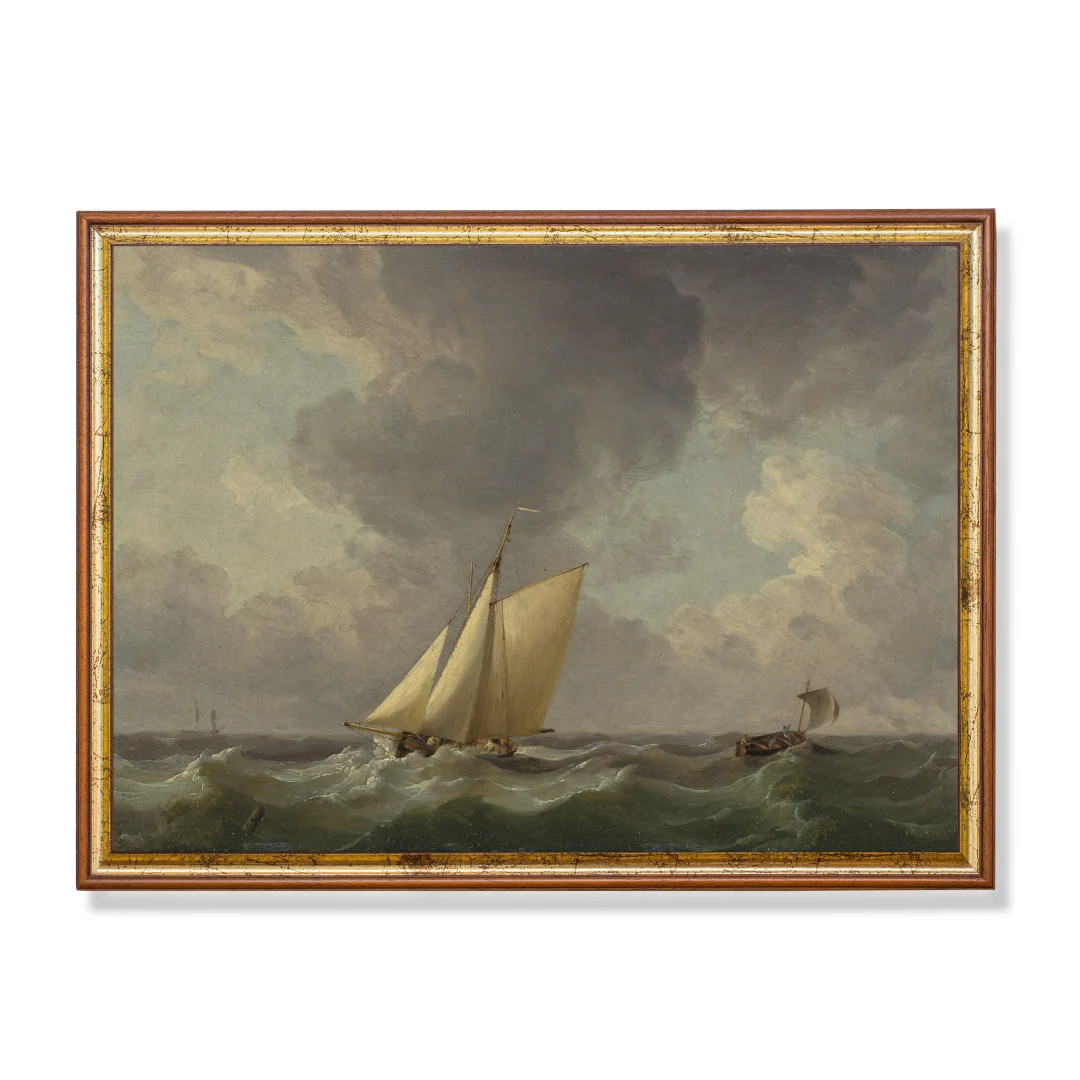 Printed and Shipped Vintage Sailing Ship Painting Antique Seascape Print Moody Rustic Ocean Beach... | Etsy (US)