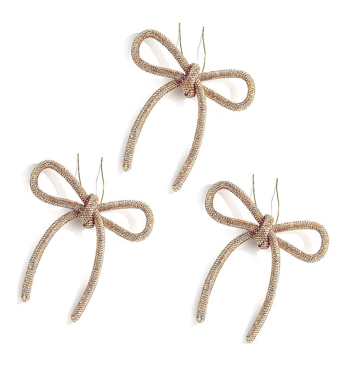 2025 Christmas Bow Ornaments, 3Pcs Champagne Bow Christmas Tree Ornament, Xmas Hanging Ornaments Decor Gift for Women Family Wreath, Garland, Gift Wrapping,Made with Rhinestones

#LTKHoliday #LTKHome #LTKGiftGuide