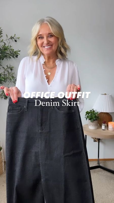OFFICE outfit with @nydj 🖤 Comment LINK for all the details! 

Denim skirts are still going strong is the style department this Spring and Summer!  Not many are “office appropriate” but I’ve found one that is🙌🏻 Use the code: APR25 for 25% off sitewide 🛍️
 
This High Rise Long Skirt is a great black denim that’s not faded or distressed!  It has the signature Lift Tuck technology that NYDJ is known for, making it not only comfortable but flattering!  Pair with the pretty Hannah blouse for a FABULOUS day at the office! (Size down in both pieces) 

#nydj #nydjstyle #denimskirt #officeoutfit #workstyle #agelessinseattle #over40 #over50 #midlifewomen #ltkover40 


#LTKstyletip #LTKover40 #LTKSeasonal