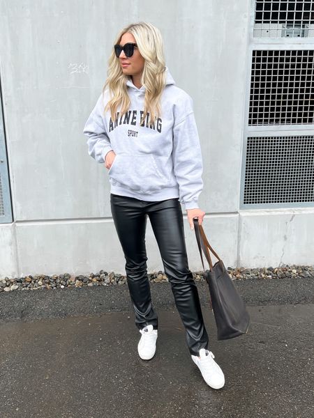 Hooded sweatshirt size small Anine Bing
faux leather pants tts 
Golden Goose for a “dressy” sneaker 

#LTKstyletip #LTKSeasonal #LTKunder100