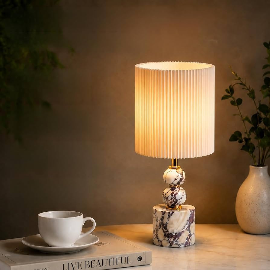 Morlok Calacatta Viola Marble Table Lamp, Rechargeable Cordless LED Bedside Lamp with 4000mAh Bat... | Amazon (US)