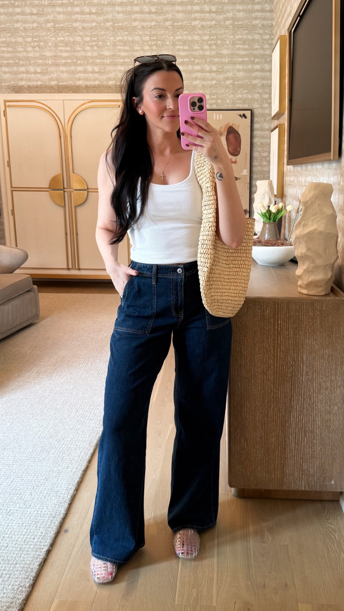 AFTIA for an extra 15% off the @abercrombie sale! These linen-blend wide leg jeans are 🤌🏼 I’m in a 27L CURVE LOVE 

#LTKSaleAlert #LTKFestival #LTKTall