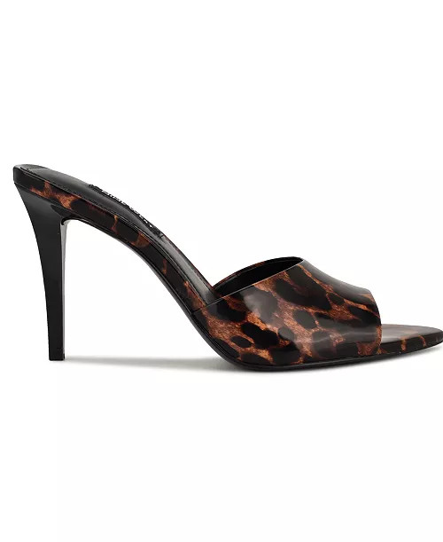 Nine West Women's Hather Slip-On Stiletto Sandals - Beige Patent | Macy's