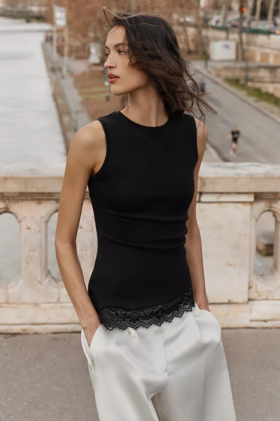 DRAPED LACE TOP | Zara US