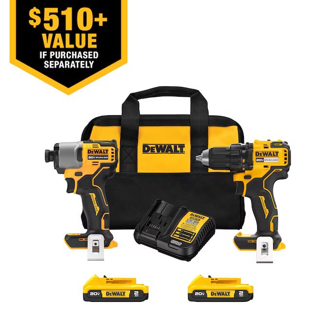 DEWALT 20V MAX 2-Tool Brushless Power Tool Combo Kit with Soft Case (2-Batteries and Charger Incl... | Lowe's