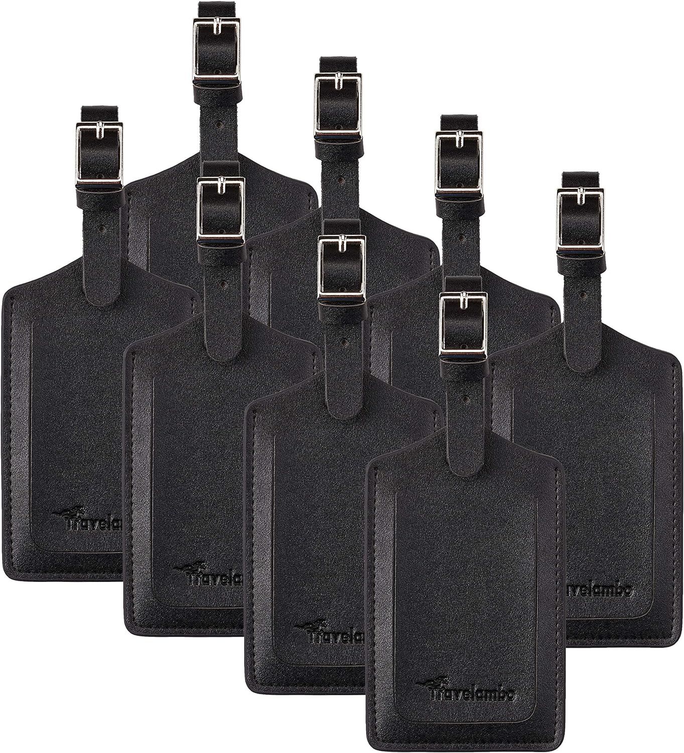 8 Pack Leather Luggage Travel Bag Tags by Travelambo | Amazon (US)