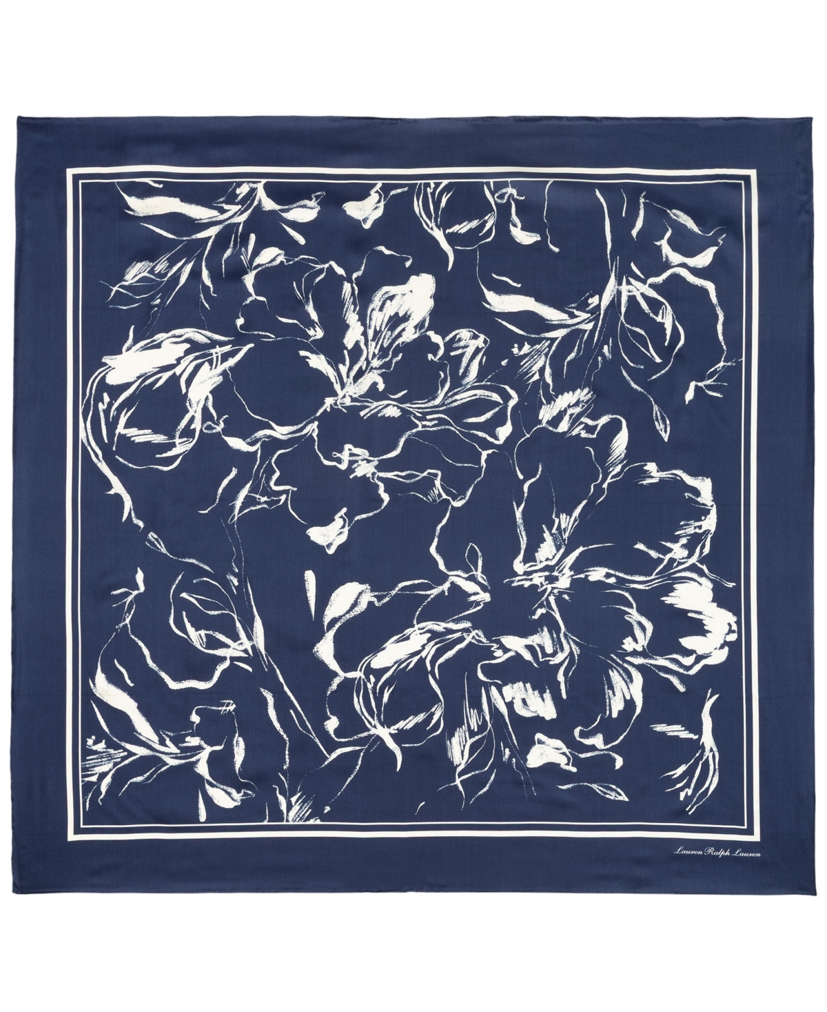 Lauren Ralph Lauren Artistic Square Scraf - Navy | Macy's