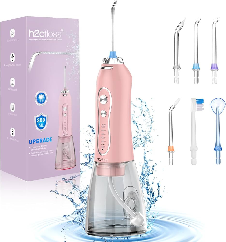 Water Dental Flosser Teeth Cleaner Pick, H2ofloss Cordless Portable Oral Irrigator,5 Mode IPX7 Wa... | Amazon (US)