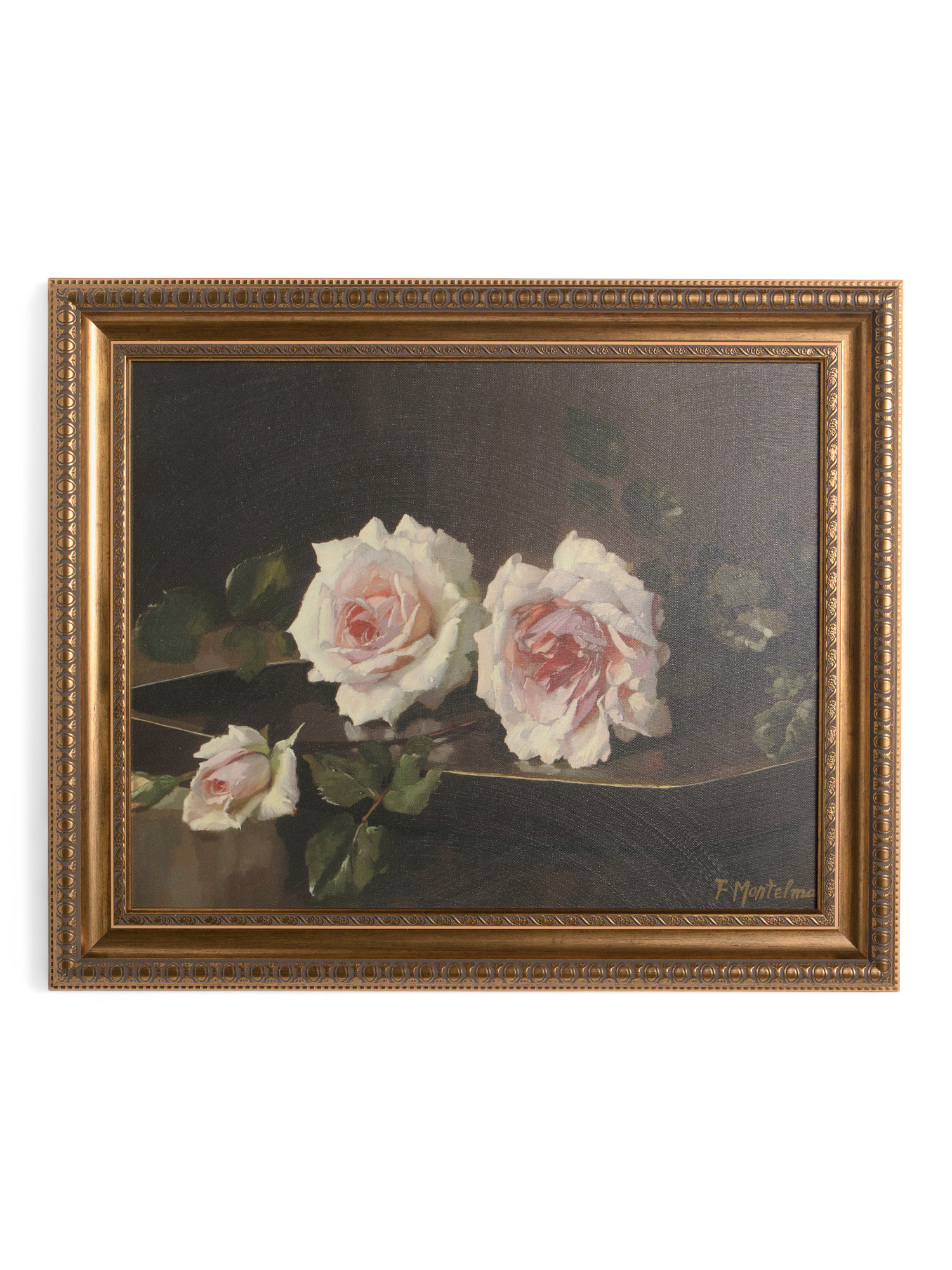 24x20 Tray Of Roses Ornate Ridge Bronze Frame Wal Art | TJ Maxx