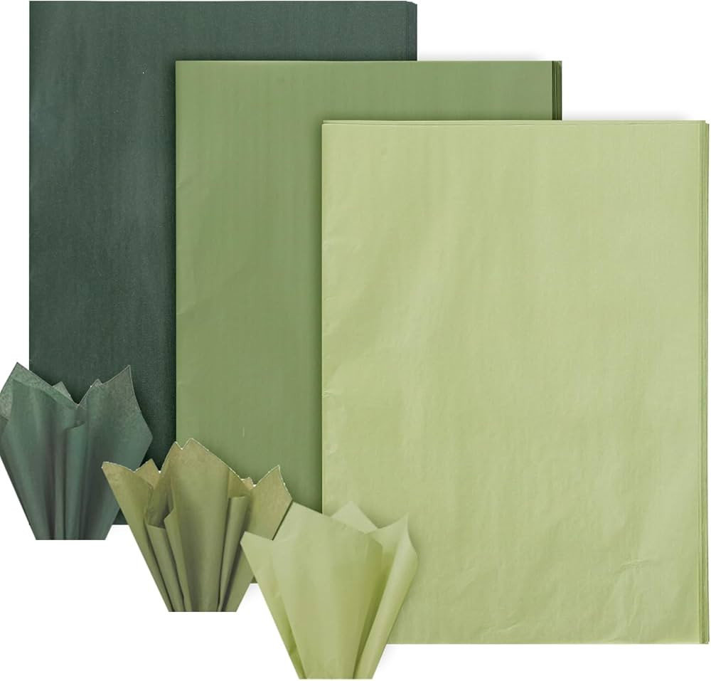 Whaline 90 Sheet Gradient Sage Green Tissue Paper Assorted Gradient Green Gift Wrapping Tissue Sa... | Amazon (US)