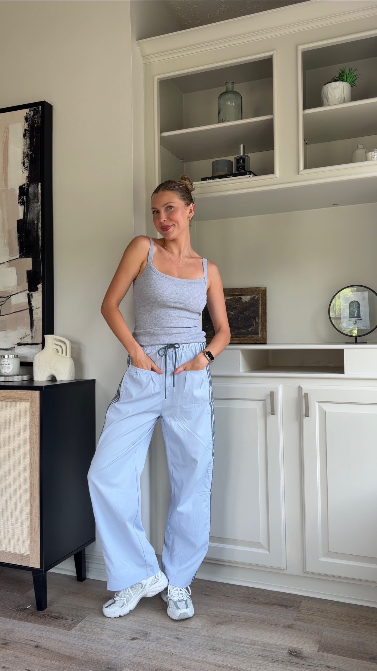 Cute casual mom outfit! S in tank and S in track pants  

 #LTKootd #LTKmomlife