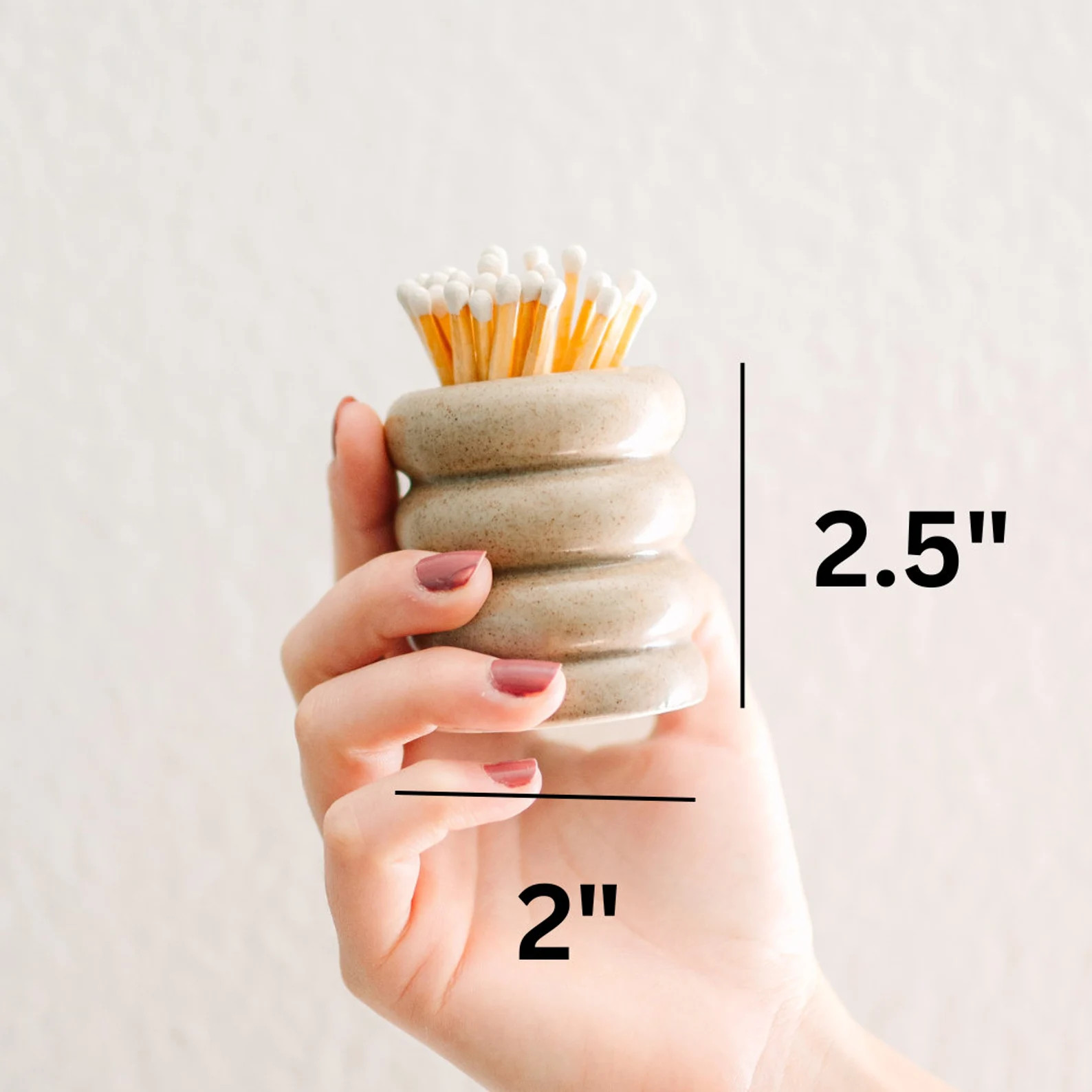 Stone Gray Ceramic Match Holder With Striker on Bottom Matches Not Included - Etsy Canada | Etsy (US)