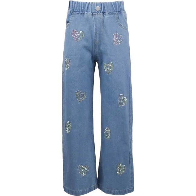 Lola + The Boys | Crystal Heart Jeans (Multicolor, Size 12Y) | Maisonette | Maisonette