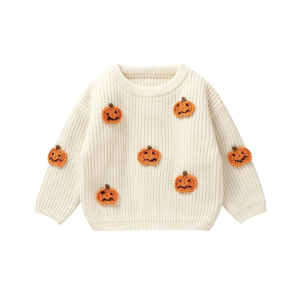 MAYUMMPY Toddler Baby Boy Girl Halloween Sweater Pumpkin Warm Pullover Sweatshirt Knitwear Knitte... | Amazon (US)