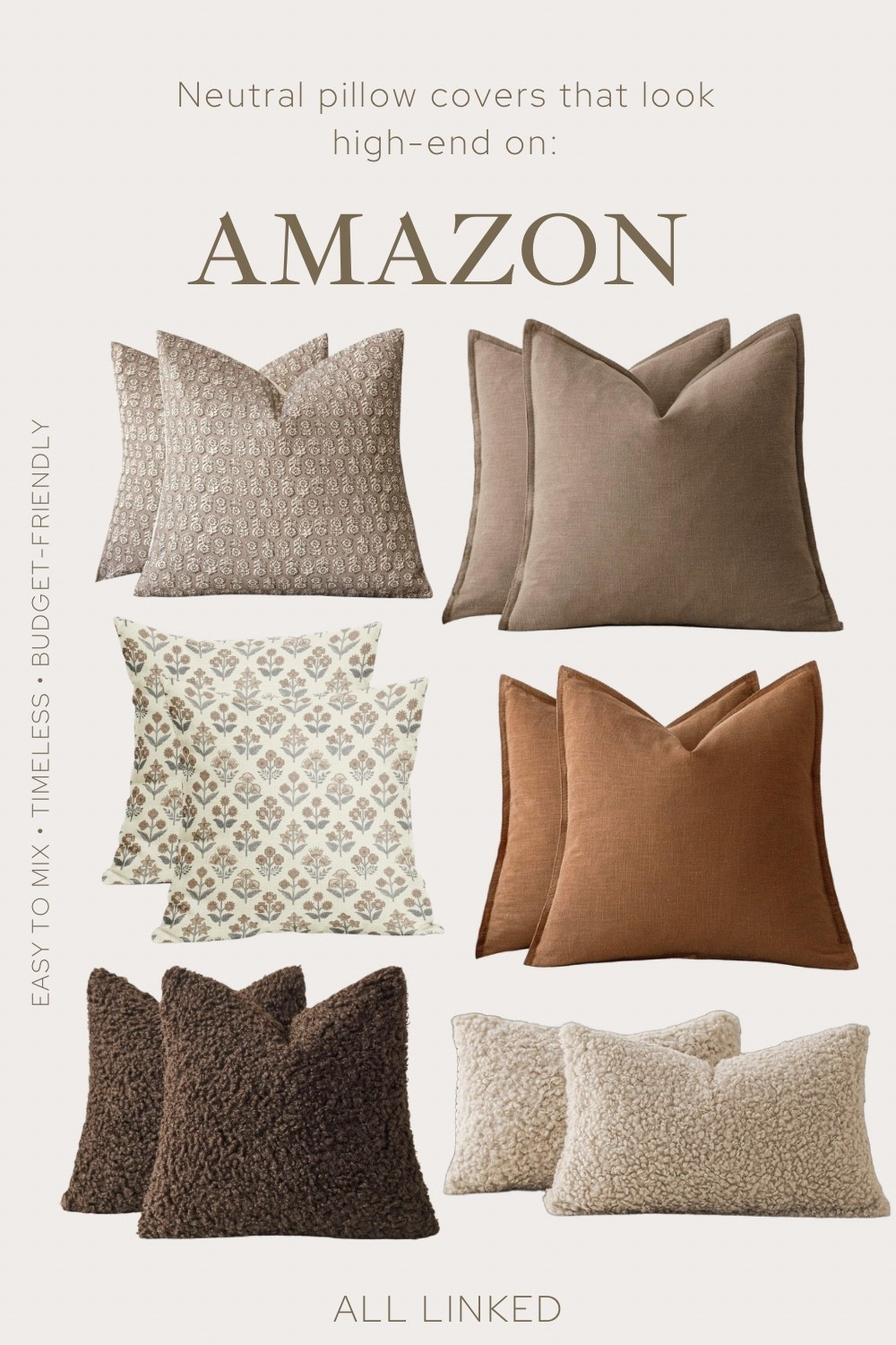 Neutral pillow covers that look high-end but are budget-friendly.
Easy to mix, timeless, and perfect for sofas or beds.

All linked 🤍

#LTKstyletip #LTKhome #LTKcanada