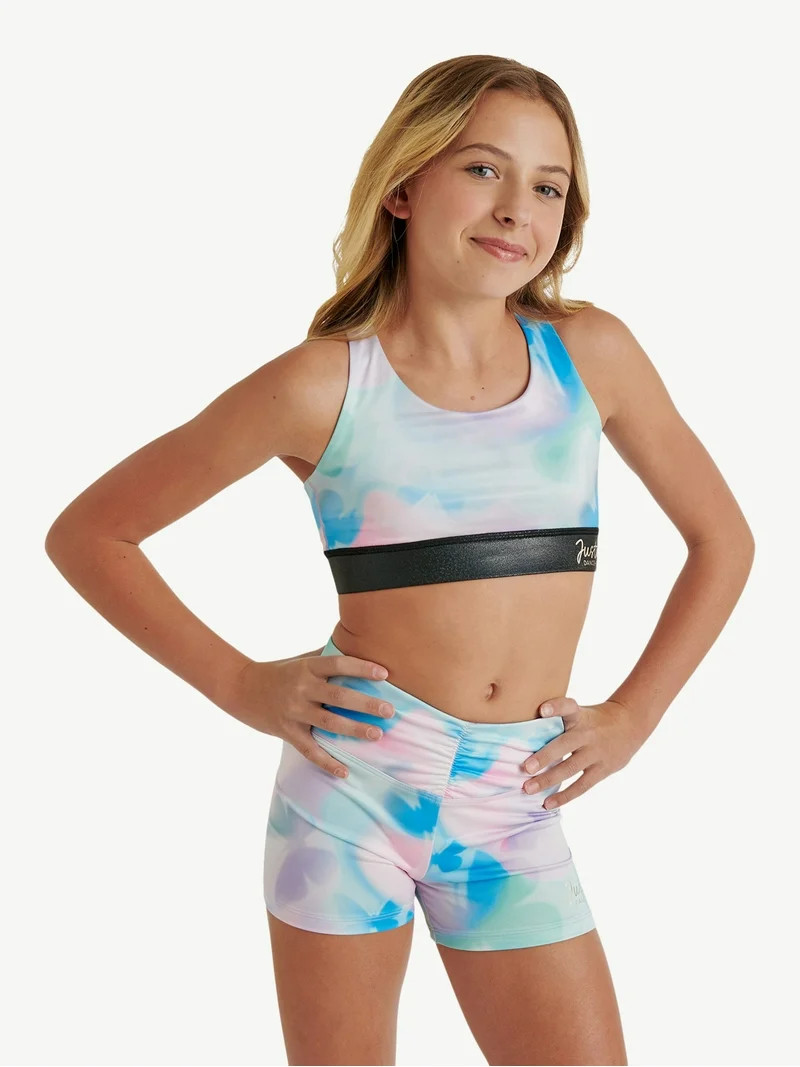 Justice Strappy Back Sports Bra for Girls with Butterfly Print, Sizes XS-XL | Walmart (US)