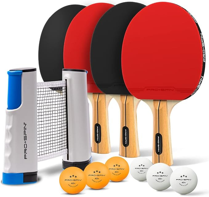 PRO SPIN All-in-One Ping Pong Set - Retractable Ping Pong Net for Any Table (72"), Ping Pong Padd... | Amazon (US)