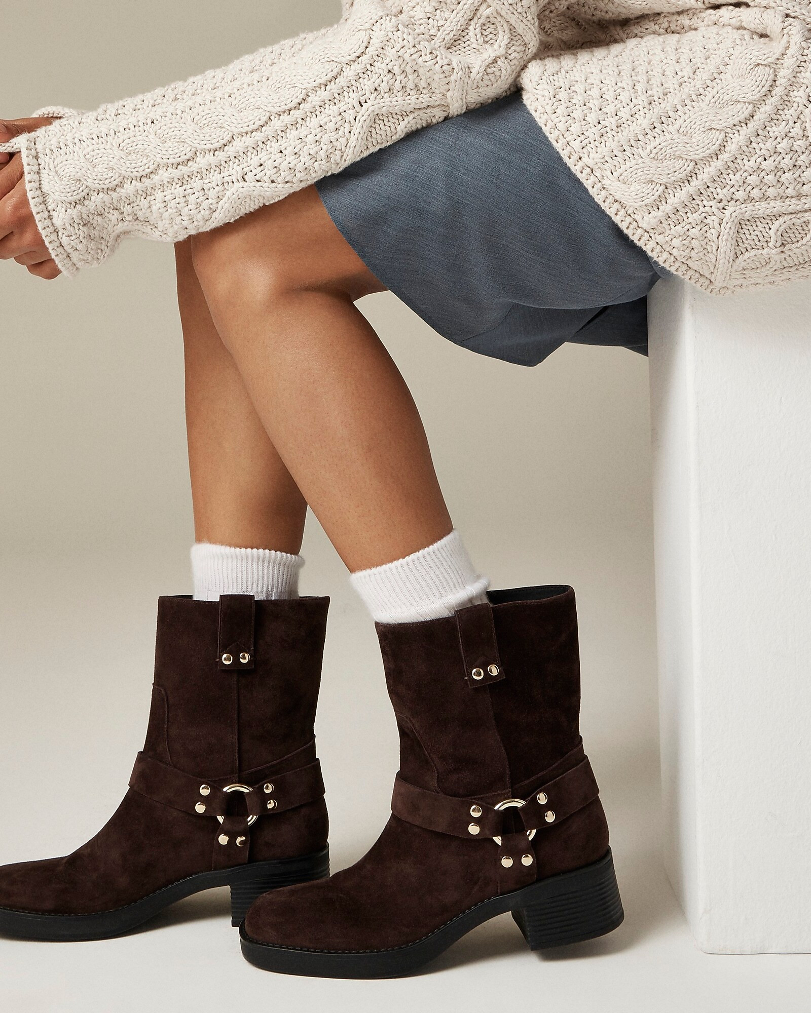 Moto ankle boots in suede | J. Crew US