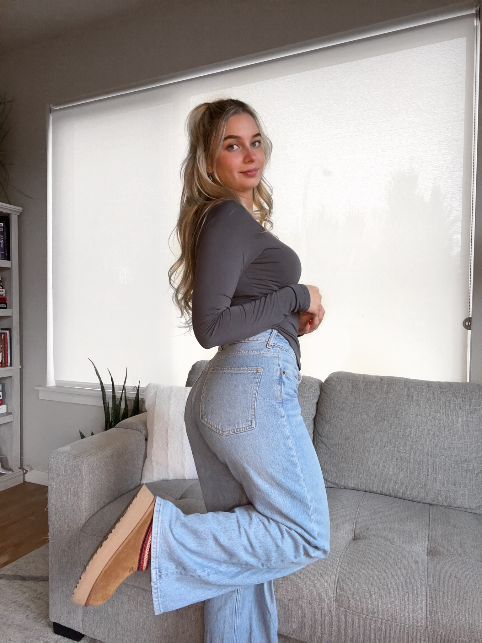 Absolutely adore this grey y2k style top. I love thé material and how flattering it looks on the body. I am waiting on the Amazon seller for the link. The jeans are from H&M and are curvy friendly and comfortable. Looks super cute with the Uggs. 🥰

#LTKstyletip #LTKGiftGuide #LTKSeasonal