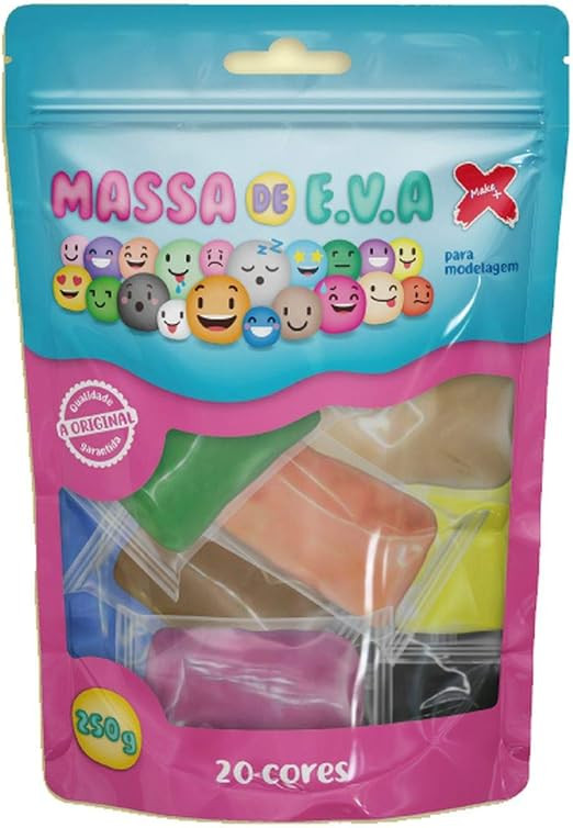 Massa De Eva 20 Cores Total 250g - Pacote Com 20, Make+ | Amazon (BR)