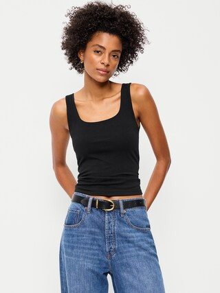 Hug Double-Layer Scoop-Neck Tank Top | Old Navy (US)