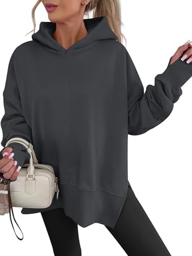 ANRABESS Womens Oversized Hoodies Long Sleeve Fleece Side Slit Hooded Sweatshirts Pullover 2025 F... | Amazon (US)