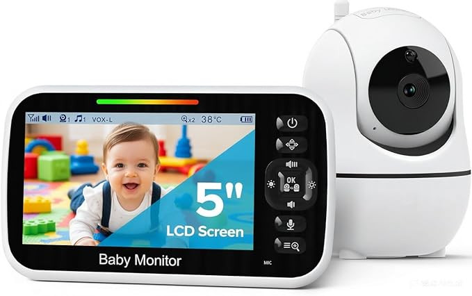 GoodBaby 5" Baby Monitor with Camera and Audio, No WiFi Secure Camera, 30-Hour Battery, Remote PT... | Amazon (US)
