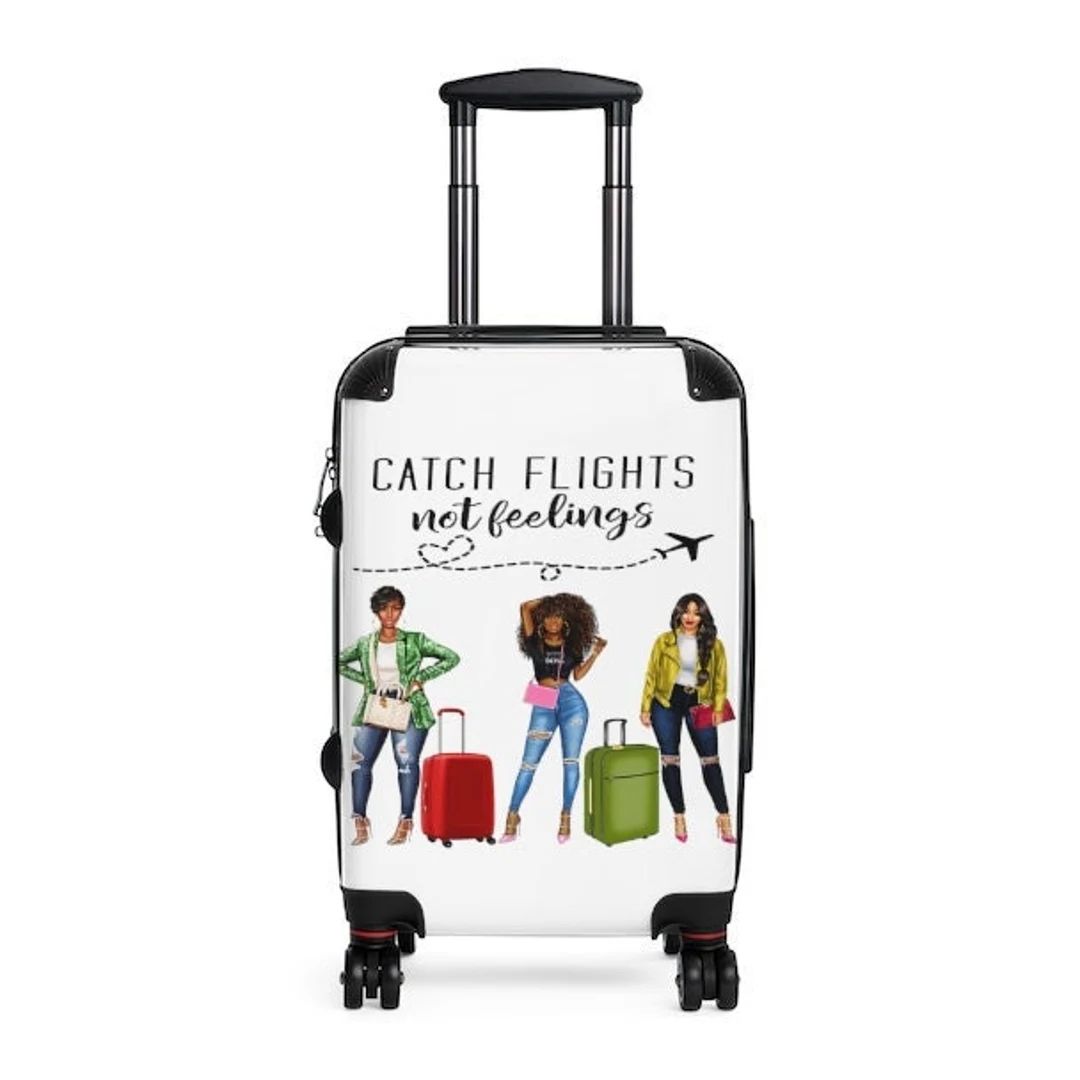 African American Luggage Catch Flights Not Feelings Suitcase - Etsy | Etsy (US)