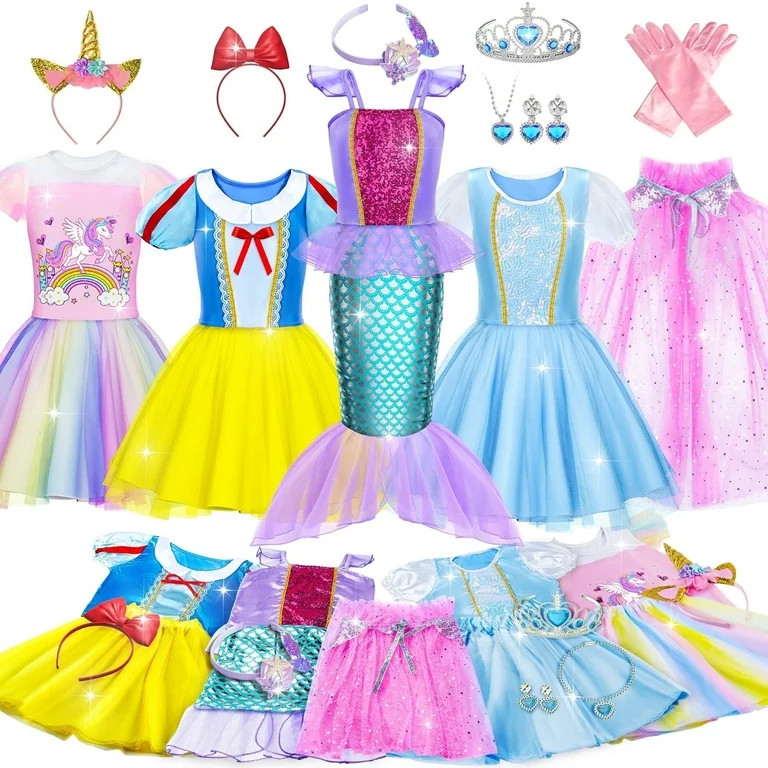Princess Dress Up for Girls - Dress up Clothes for Toddler Girl, Princess Toys Christmas Birthday... | Walmart (US)