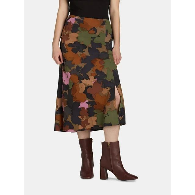 Time and Tru Women's Midi Slip Skirt, Sizes XS-XXXL | Walmart (US)