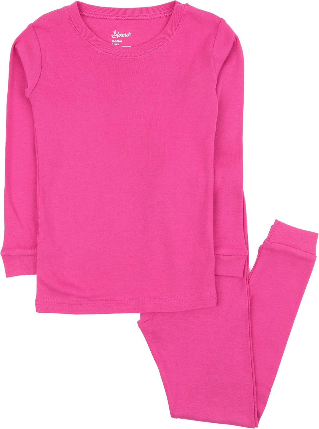 Leveret Kids Pajamas Boys & Girls Solid Colors 2 Piece Pajama Set 100% Cotton (Size 2-14 Years) | Amazon (US)