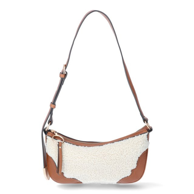 Jessica Simpson Woman's Jessie Shoulder Handbag, Cognac & Faux Shearling | Walmart (US)