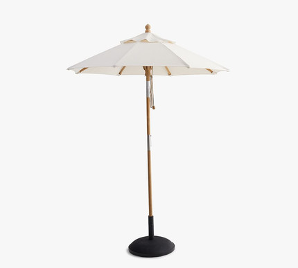 Click for more info about 6' Round Outdoor Patio Umbrella – Teak Tilt Frame​