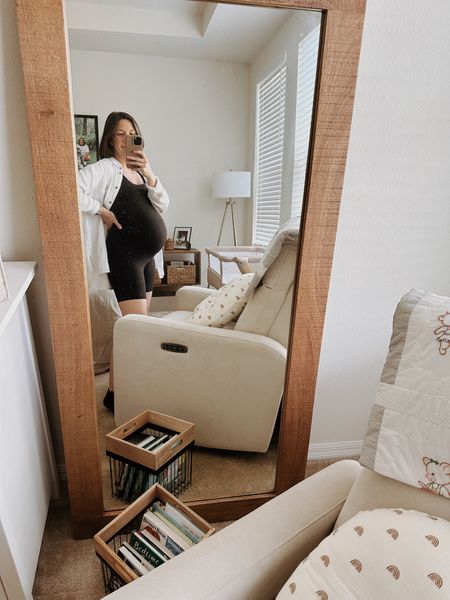 pregnancy bodysuit 

pregnancy outfit, nursery, nursery glider, wooden floor length mirror, 39 weeks pregnant outfit, bump friendly outfit, bump friendly jumpsuitt

#LTKbump