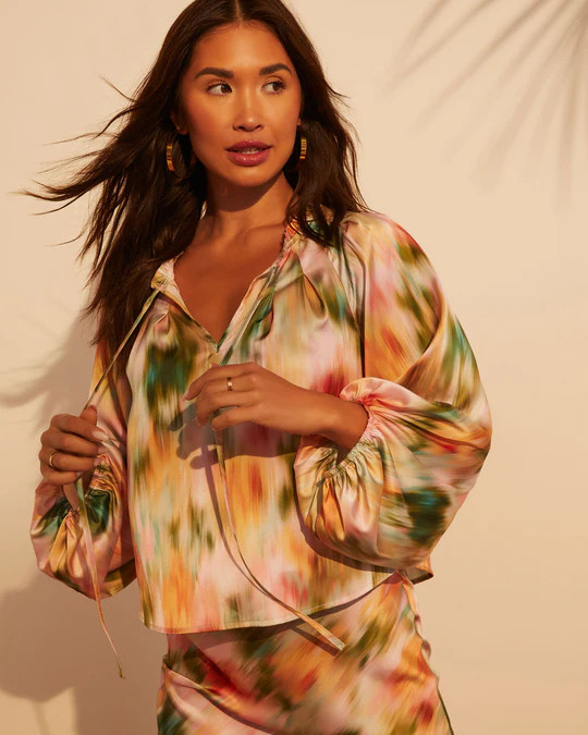 Haisley Abstract Long Sleeve Top | VICI