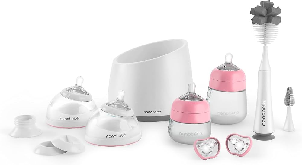 Nanobebe Baby Bottle Complete Starter Set, for Breast Milk and Formula, Anti Colic, Baby Shower R... | Amazon (US)