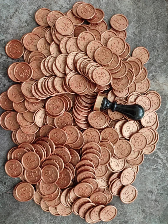 Custom wax seals, Pre-Folded Vellum Jacket For 5x7 Invitation with adhesive wax seals | Etsy (US)